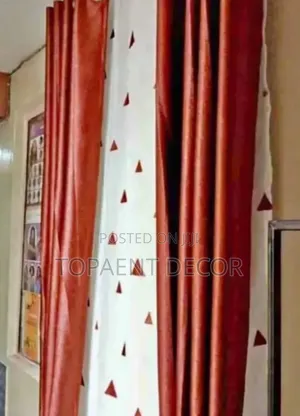 Orange Window Curtains and Matching Sheer