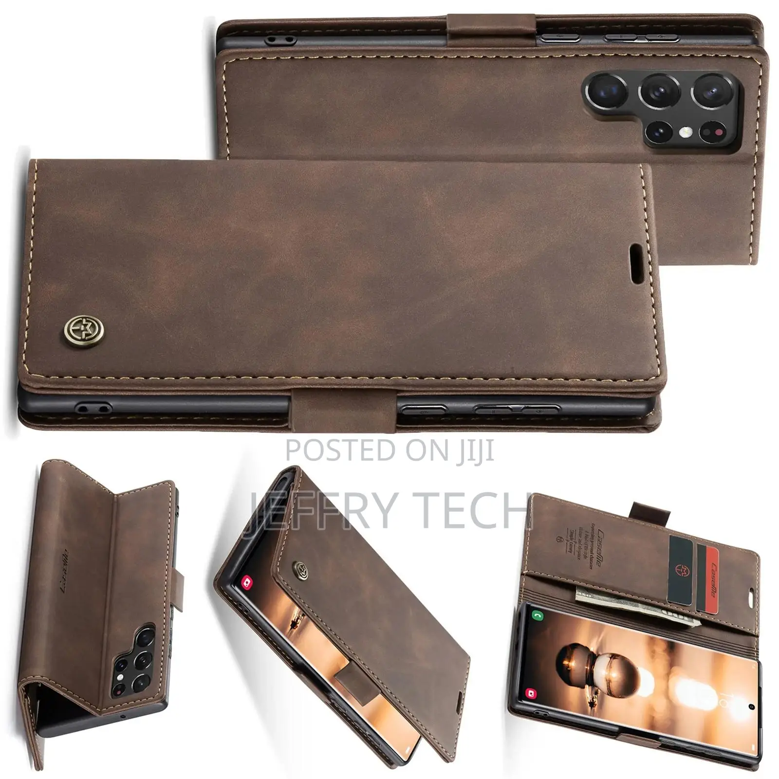 Samsung Galaxy S22 Ultra Wallet Magnetic Case Coffee