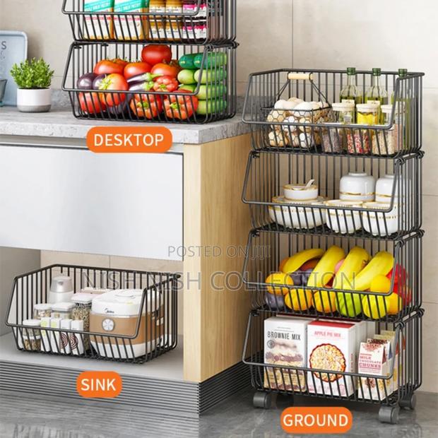 5 Tier Metallic Mesh Rack Organizer - thumbnail 2