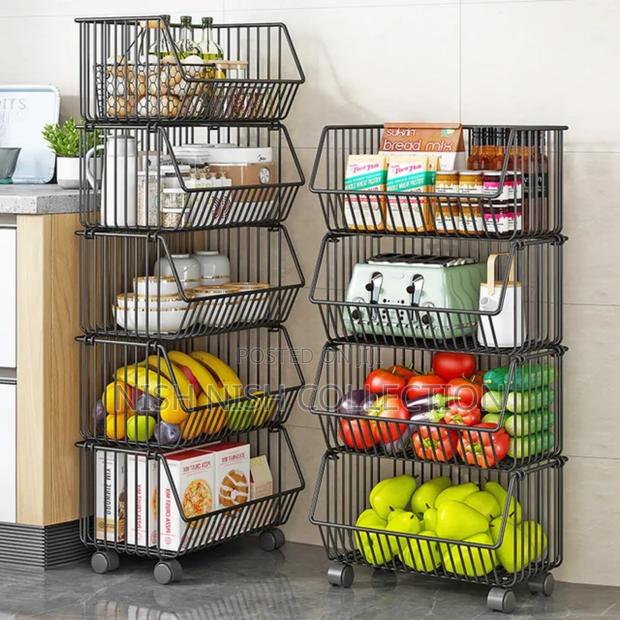 5 Tier Metallic Mesh Rack Organizer - thumbnail 3