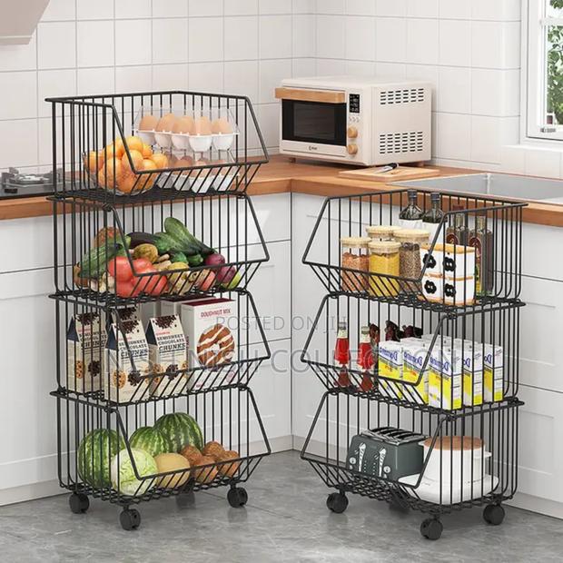5 Tier Metallic Mesh Rack Organizer - thumbnail 4
