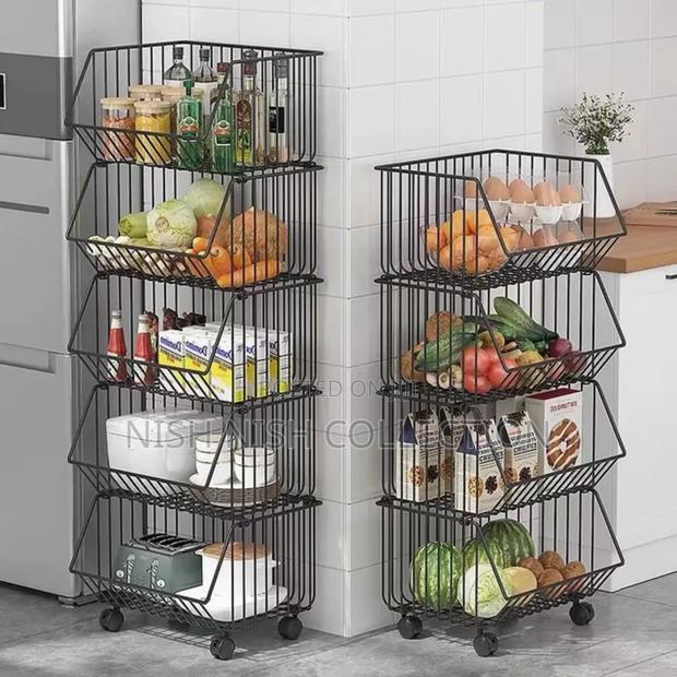 5 Tier Metallic Mesh Rack Organizer - thumbnail 5
