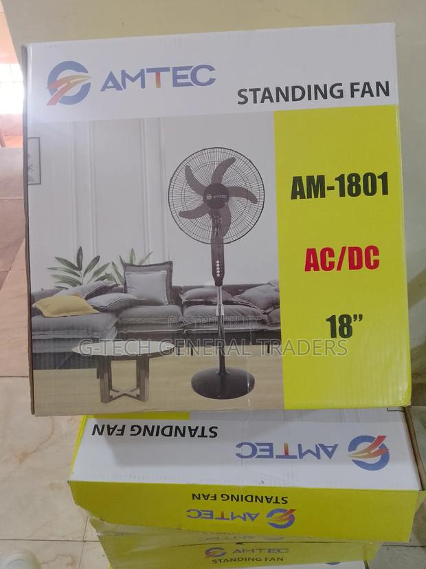 Amtec AM-1801 AC/DC 18inch Round Base Stand Fan - thumbnail 2