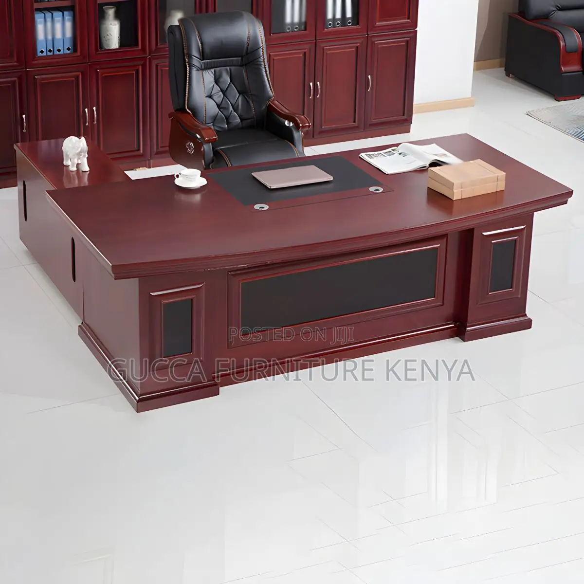 Office Tables:1400mm Traditional Red Wood Executive Table