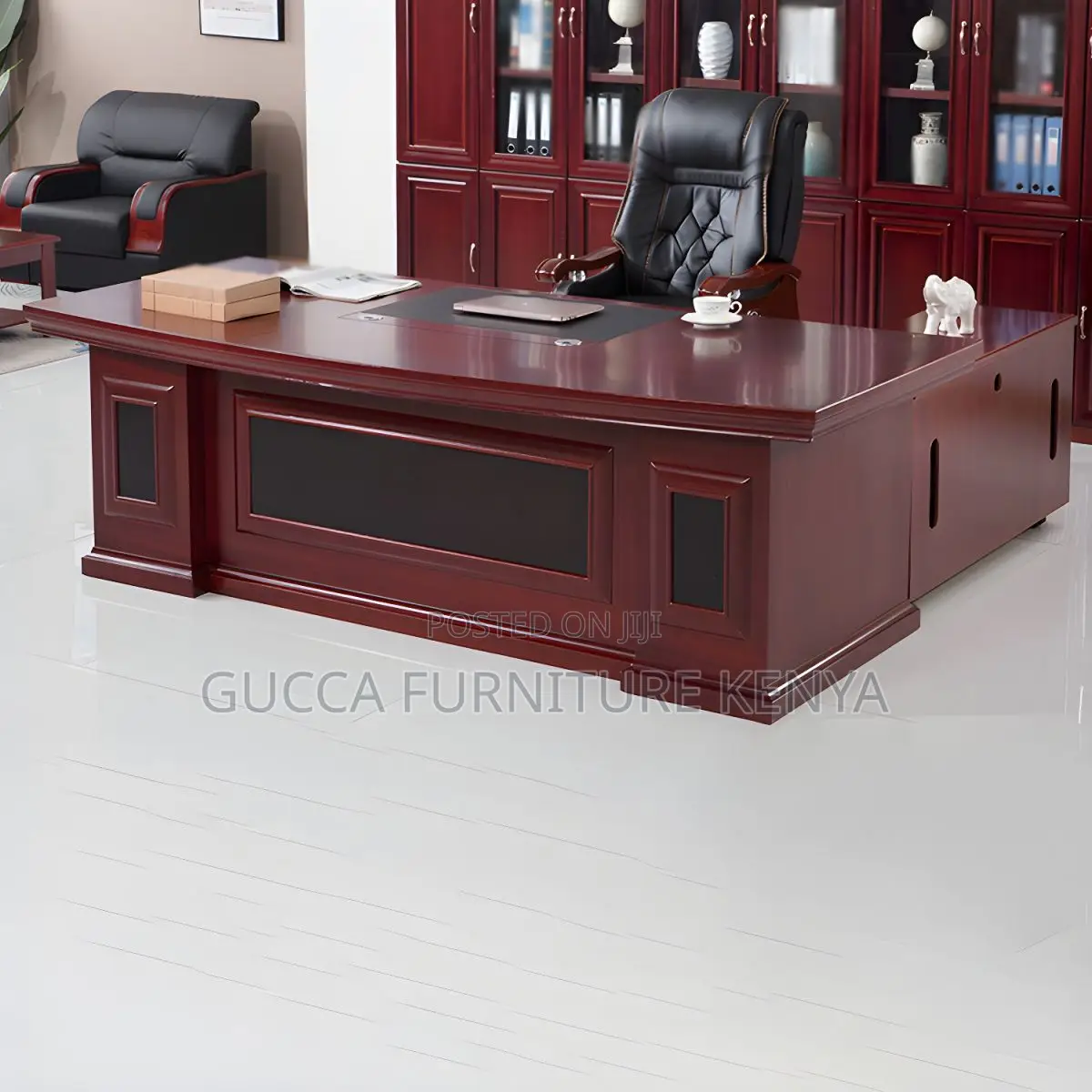 Office Tables:1400mm Traditional Red Wood Executive Table