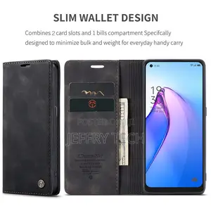 OPPO Reno8 5G Wallet Retro Suede Leather Case Black