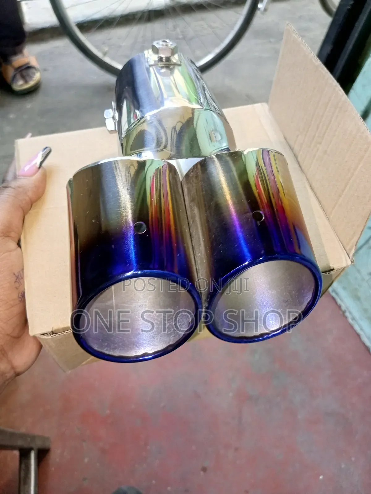Half Burnt Stainless Steel Exhaust End Tip