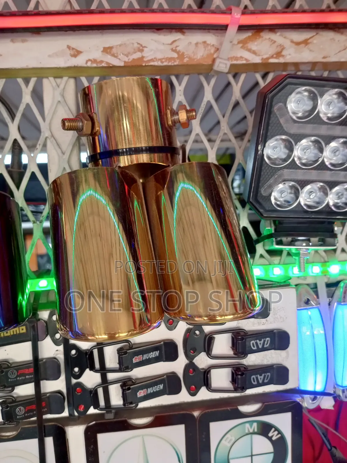All Gold Color Universal Fit Double Exhaust End Tip