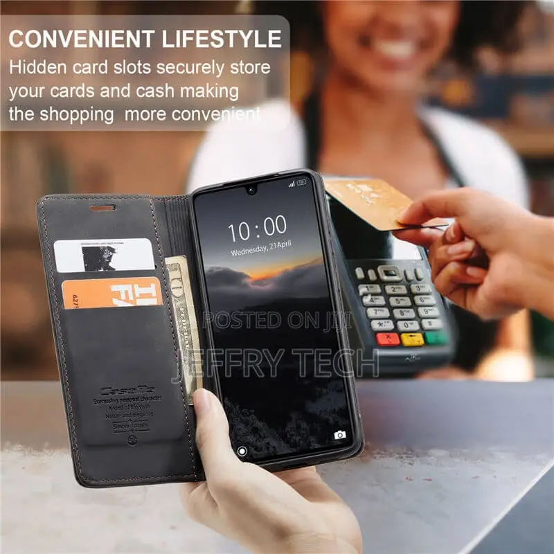 Xiaomi Redmi 13C Wallet Suede Leather Case Black