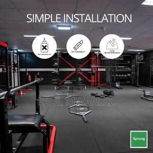 Gym Floor Tile - Rubber Heavy Duty Gym Flooring Mats - main view