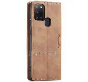 Samsung Galaxy A21S Wallet Magnetic Flip Case Brown