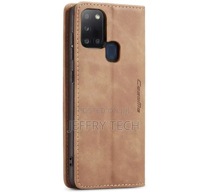 Samsung Galaxy A21S Wallet Magnetic Flip Case Brown