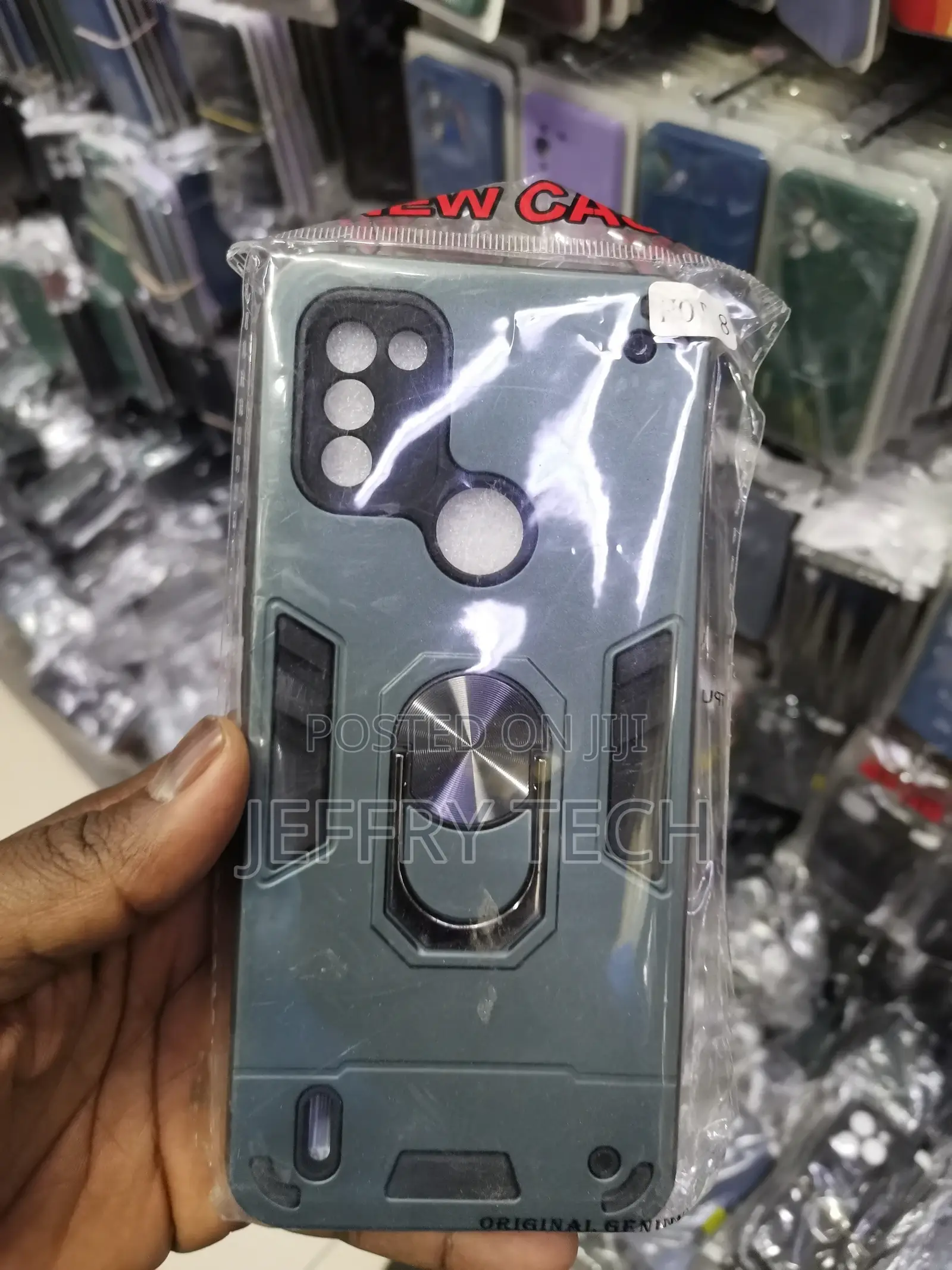 Back Case Cover for Infinix Hot 8 With a Ring Stand