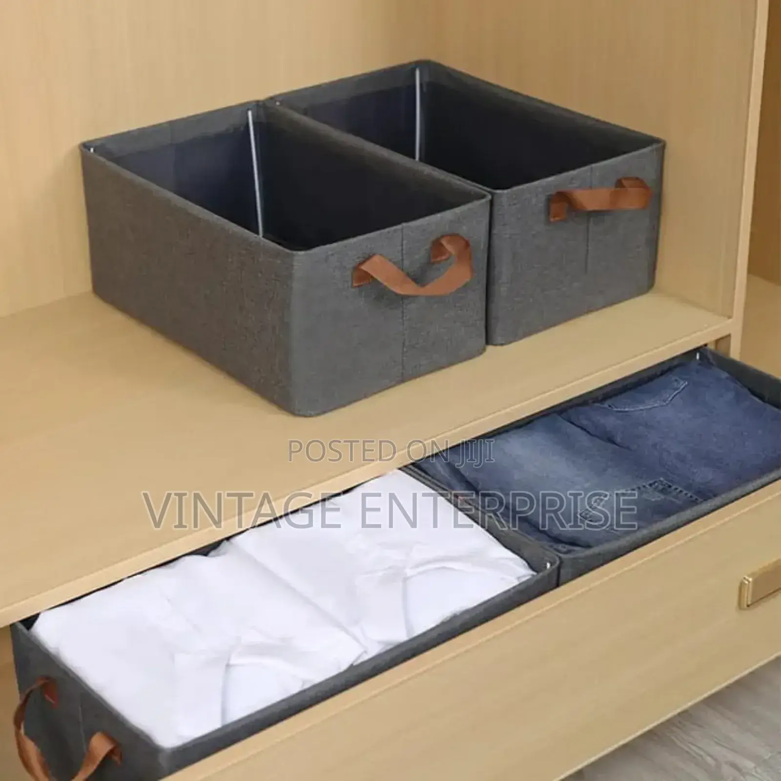 Collapsible Heavy Duty Hard Fabric Closet Organizer