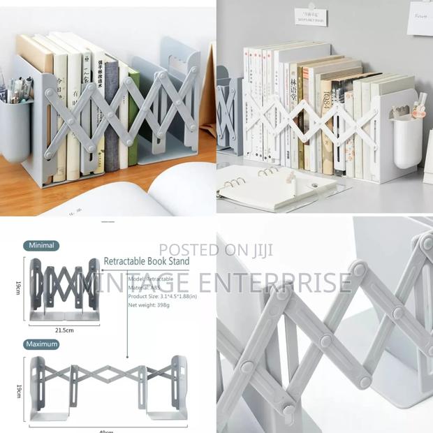 Retractable Bookends for Shelves Book Support Stand Set