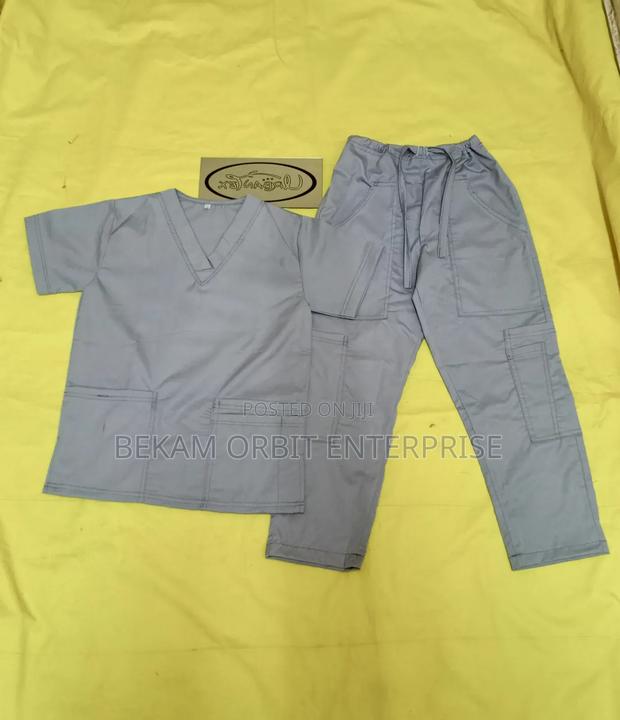 Professional Gray Kids Career Day Scrubs - main view
