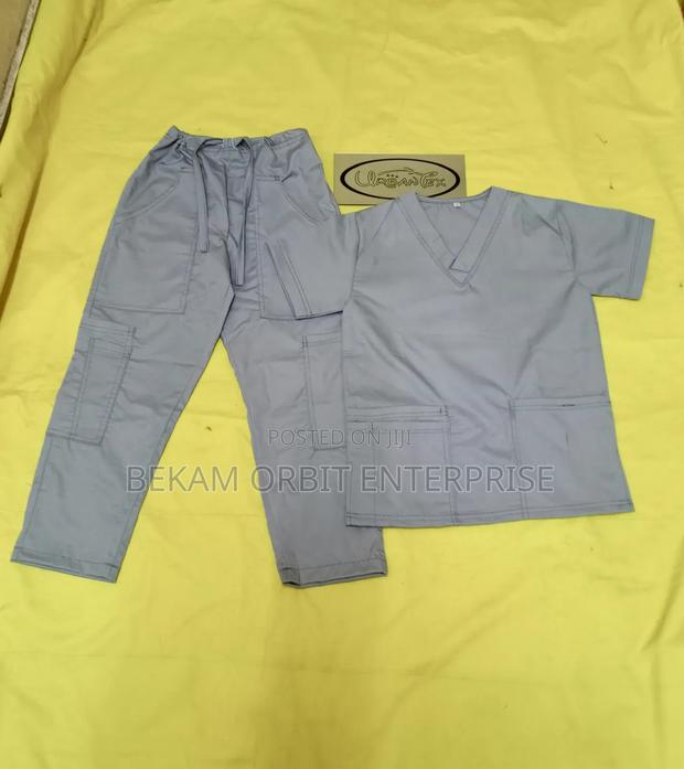 Crown Fabric Customized Kids Gray Scrubs - main view
