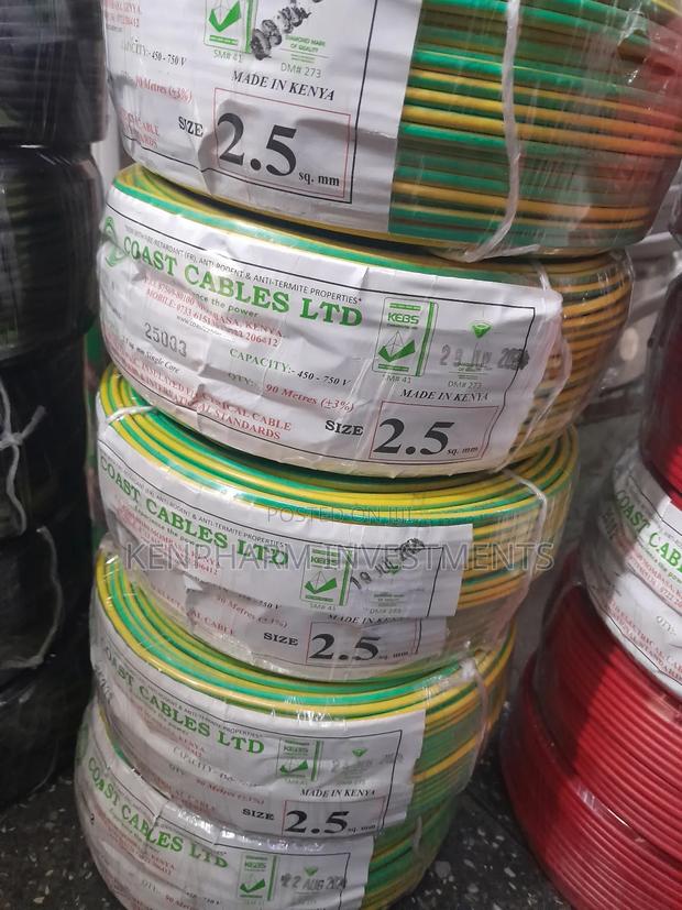 2.5mm2 Single Core Coast Copper Cable; Mts090; Green - main view