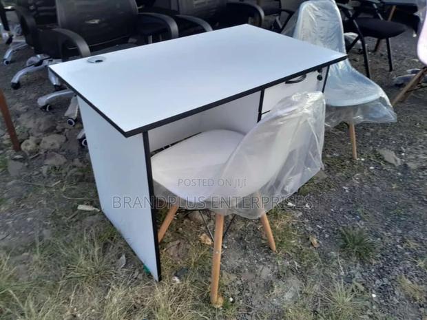1m White Office Desk and Eames Chair