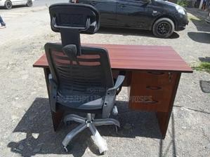 1.2m Dark Walnut Office Desk and Black Headrest Chair - thumbnail 2