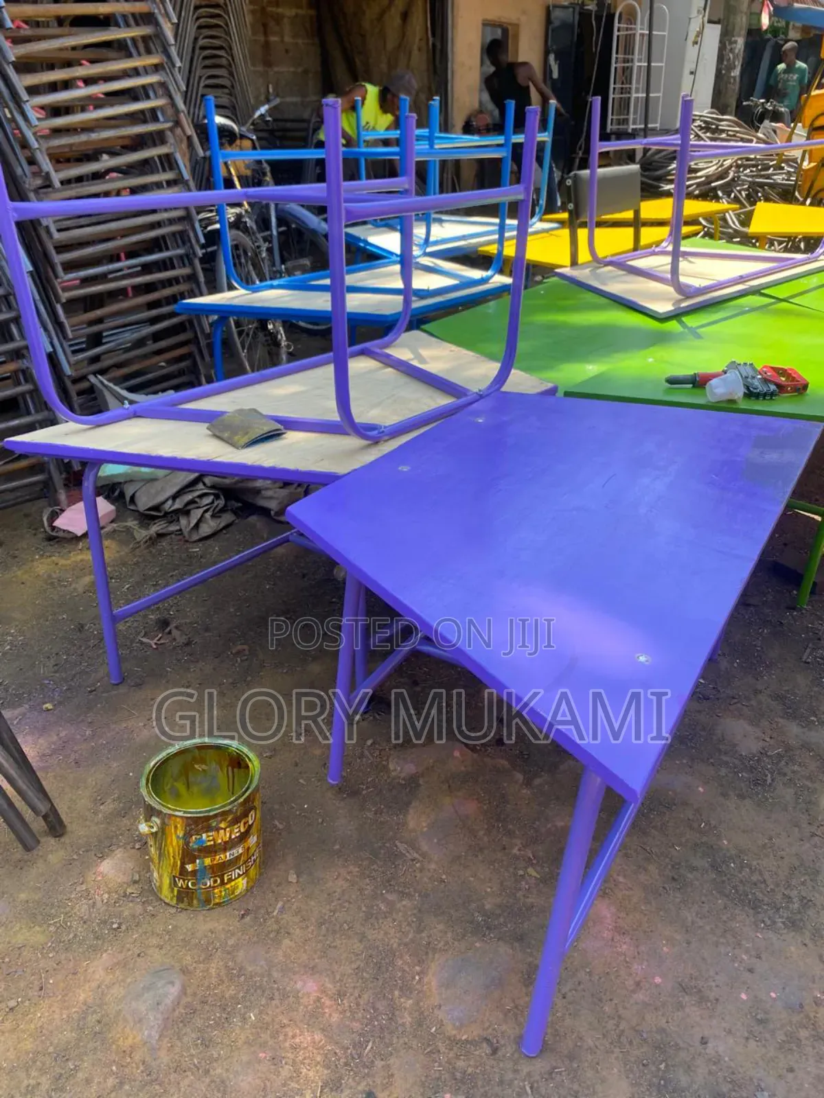 Puple Octagon Kindergarten Tables