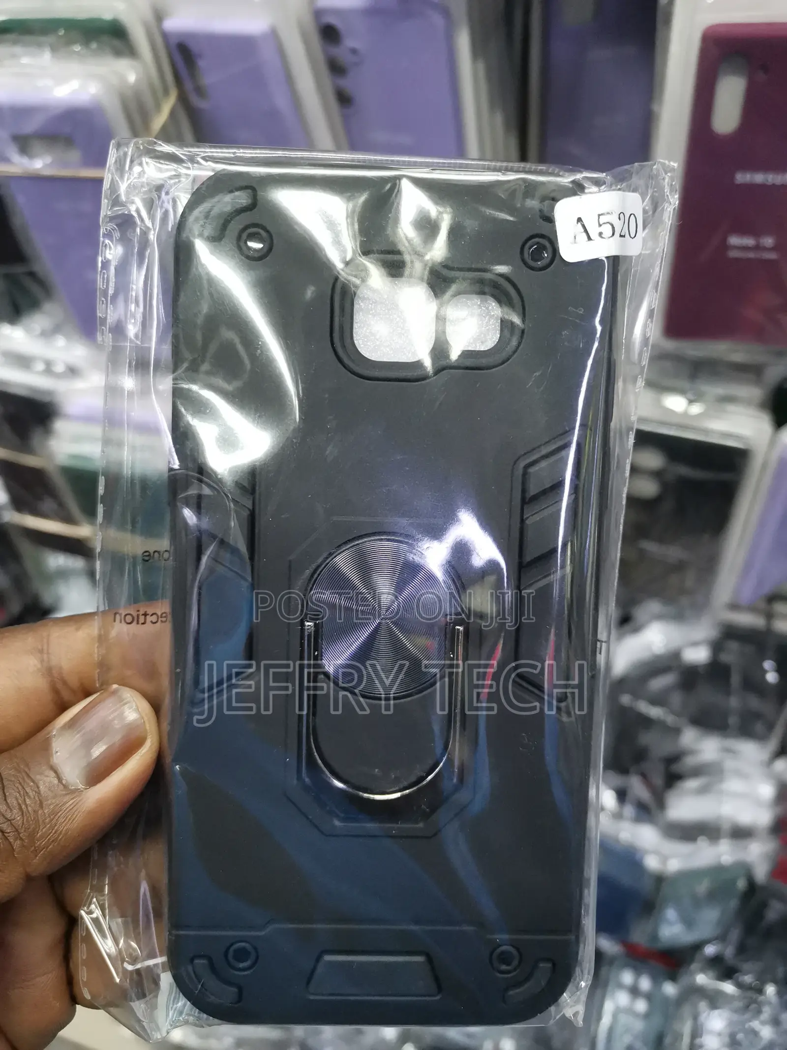 For Samsung Galaxy A520 Ultra Thin Phone Case + Ring Holder