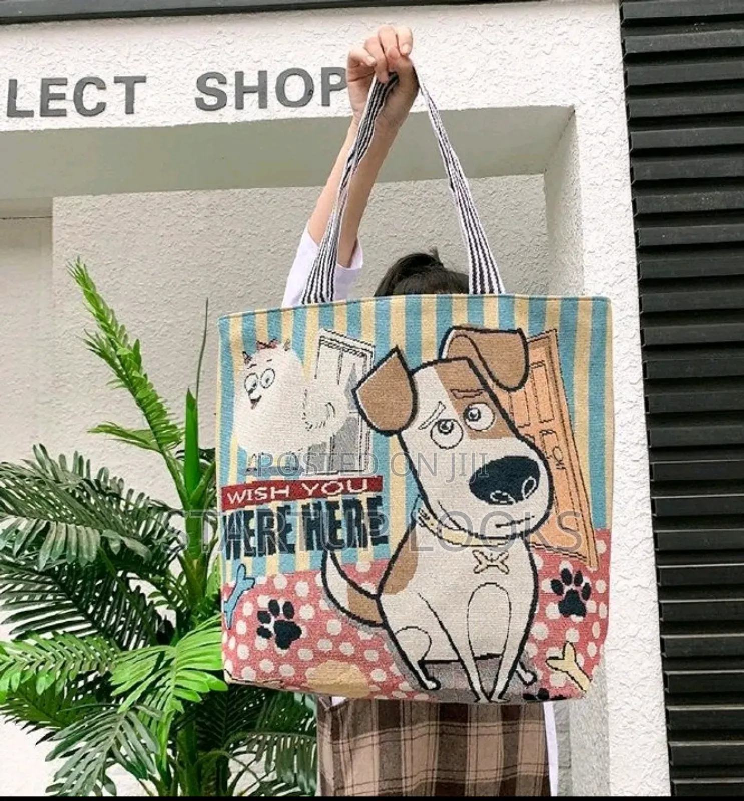 Large Capacity Female Tote Bags Dog Face
