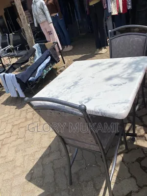 White Grey Marble Square Table
