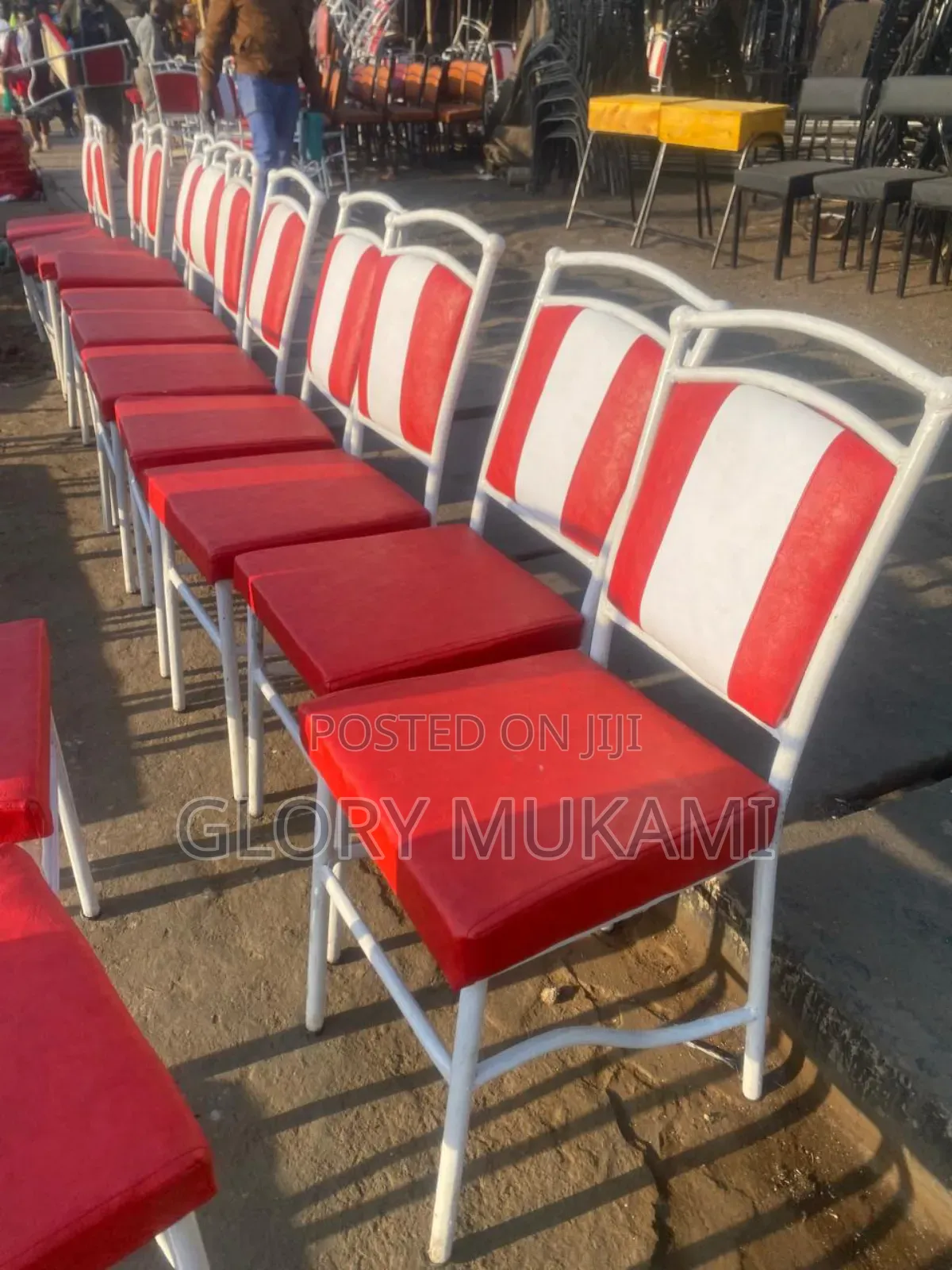Red White Restaurants Chairs
