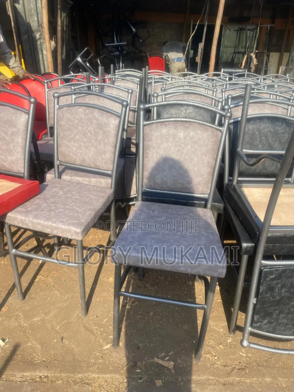Grey Silver Coated Restaurants Chairs