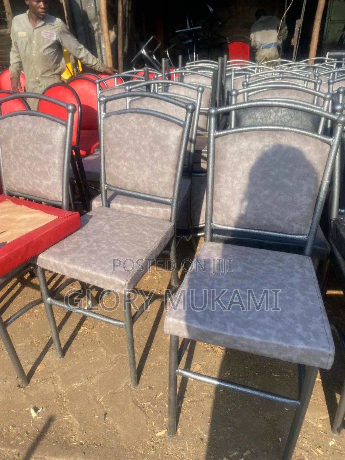 Grey Silver Coated Restaurants Chairs