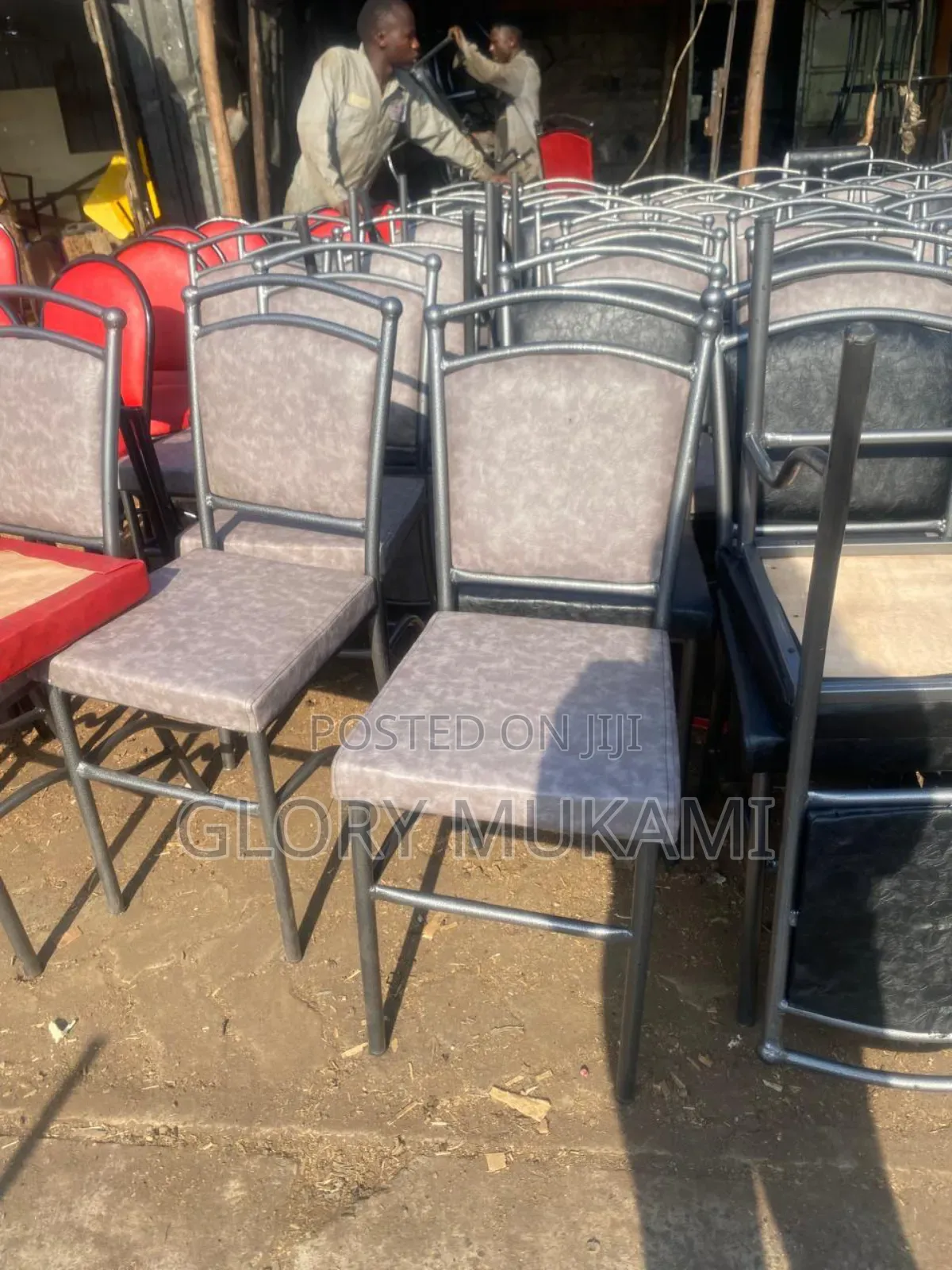 Grey Silver Coated Restaurants Chairs