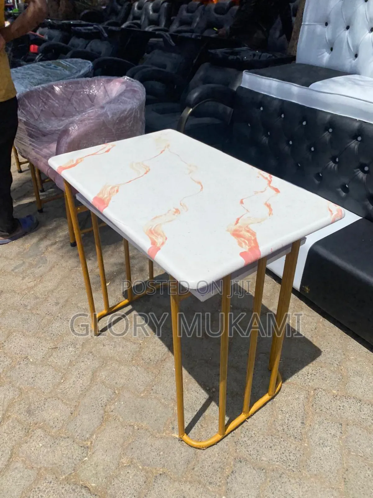Marble Pink Manicure Table