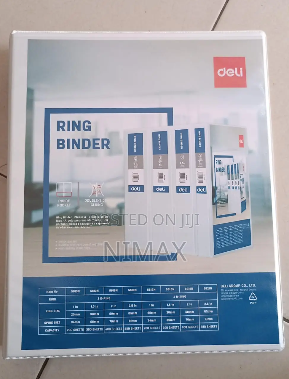 D-Ring File Binder, Deli [ White- 1 Inch