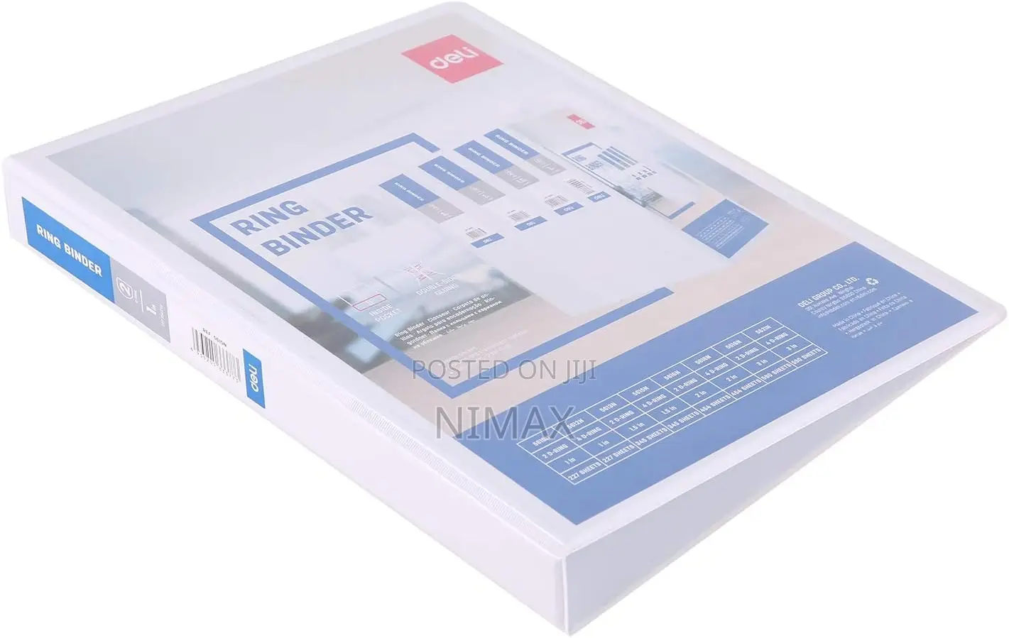 D-Ring File Binder, Deli [ White- 1 Inch