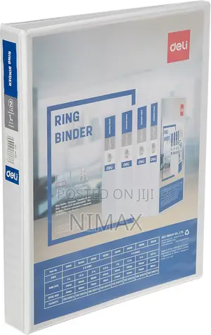 D-Ring File Binder, Deli [ White- 1 Inch