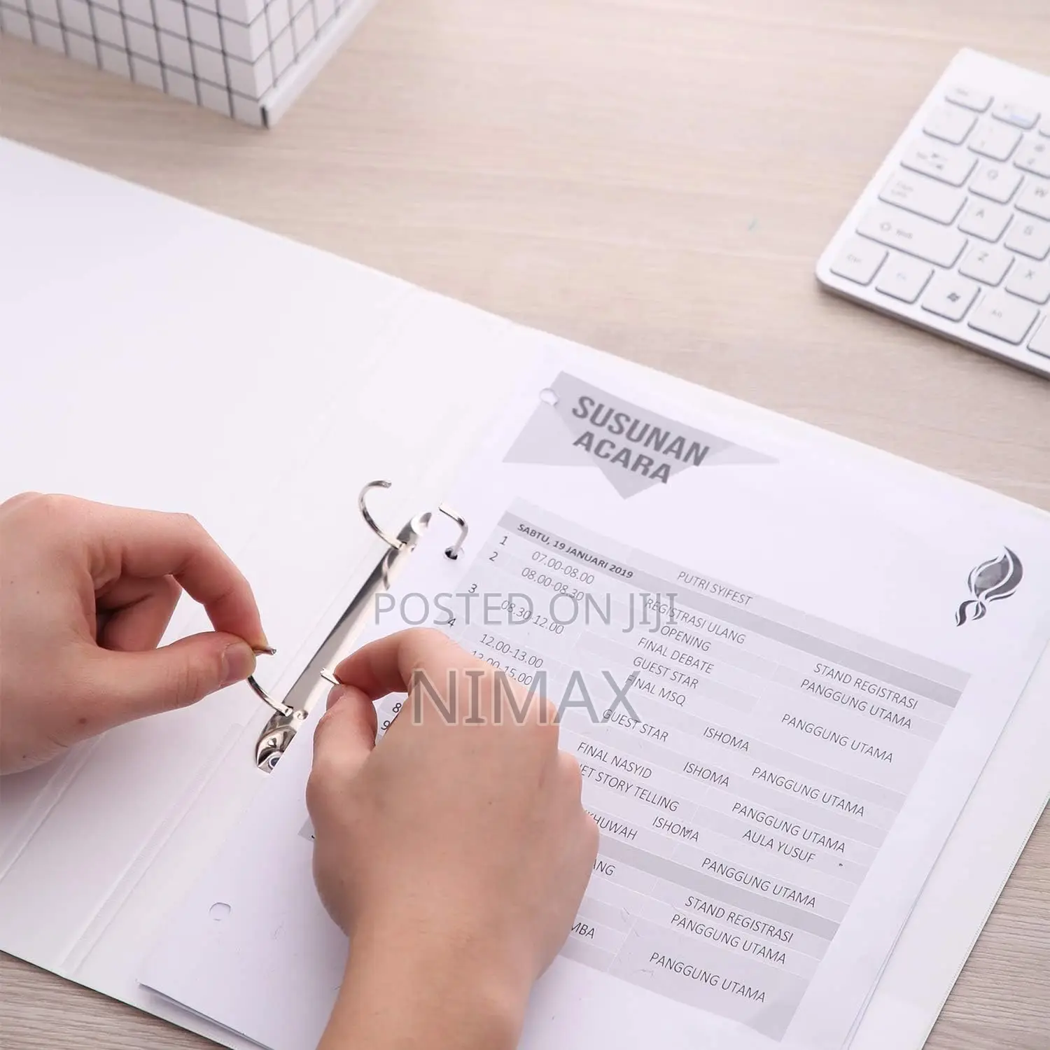 D-Ring File Binder, Deli [ White- 1 Inch