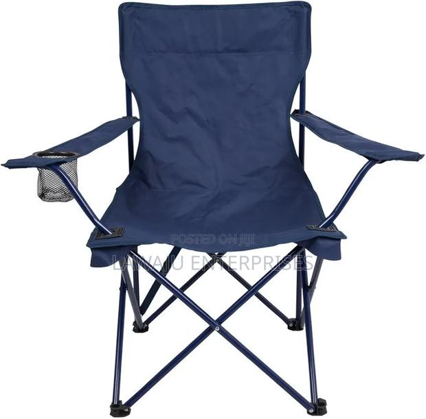 Blue Canvas Foldable Camping Chair - main view