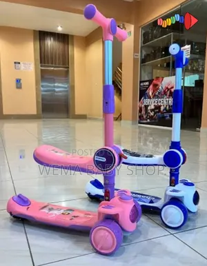 2 in 1 Adjustable Kids Scooter With Music and Lights