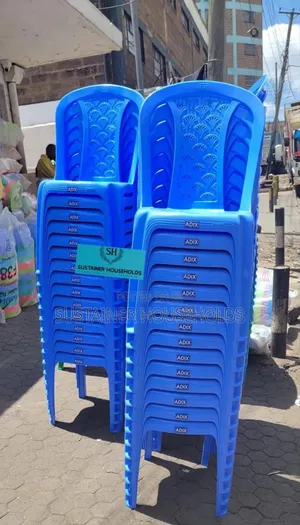 Blue Armless Plastic Chair From Adix Plastic Chairs