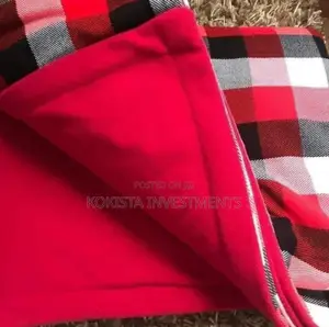 Red Themed Maasai Fleece Blanket
