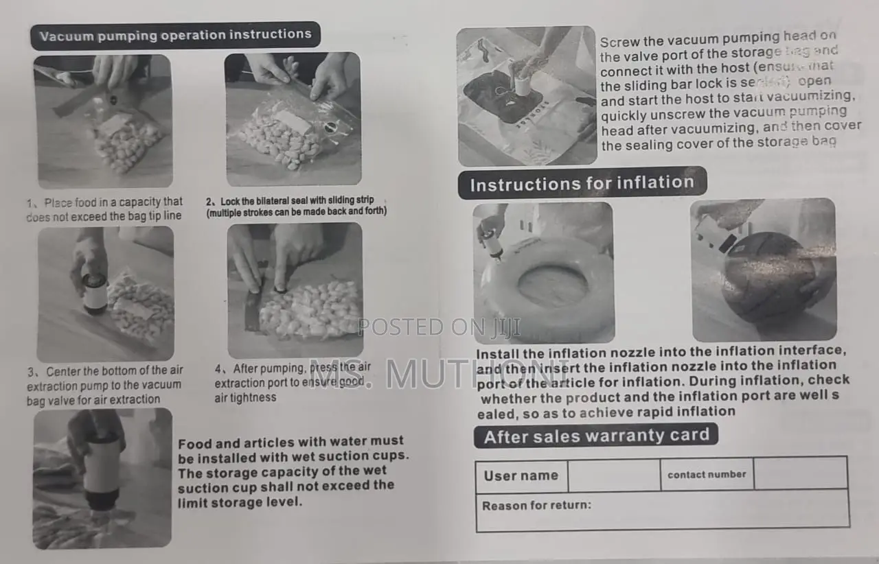 Inflating or Deflating Rechargable Vacuum Pump Mac