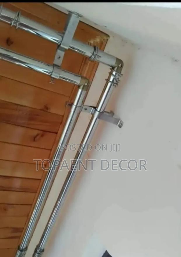 Silver Grey Adjustable Corner Window Rod