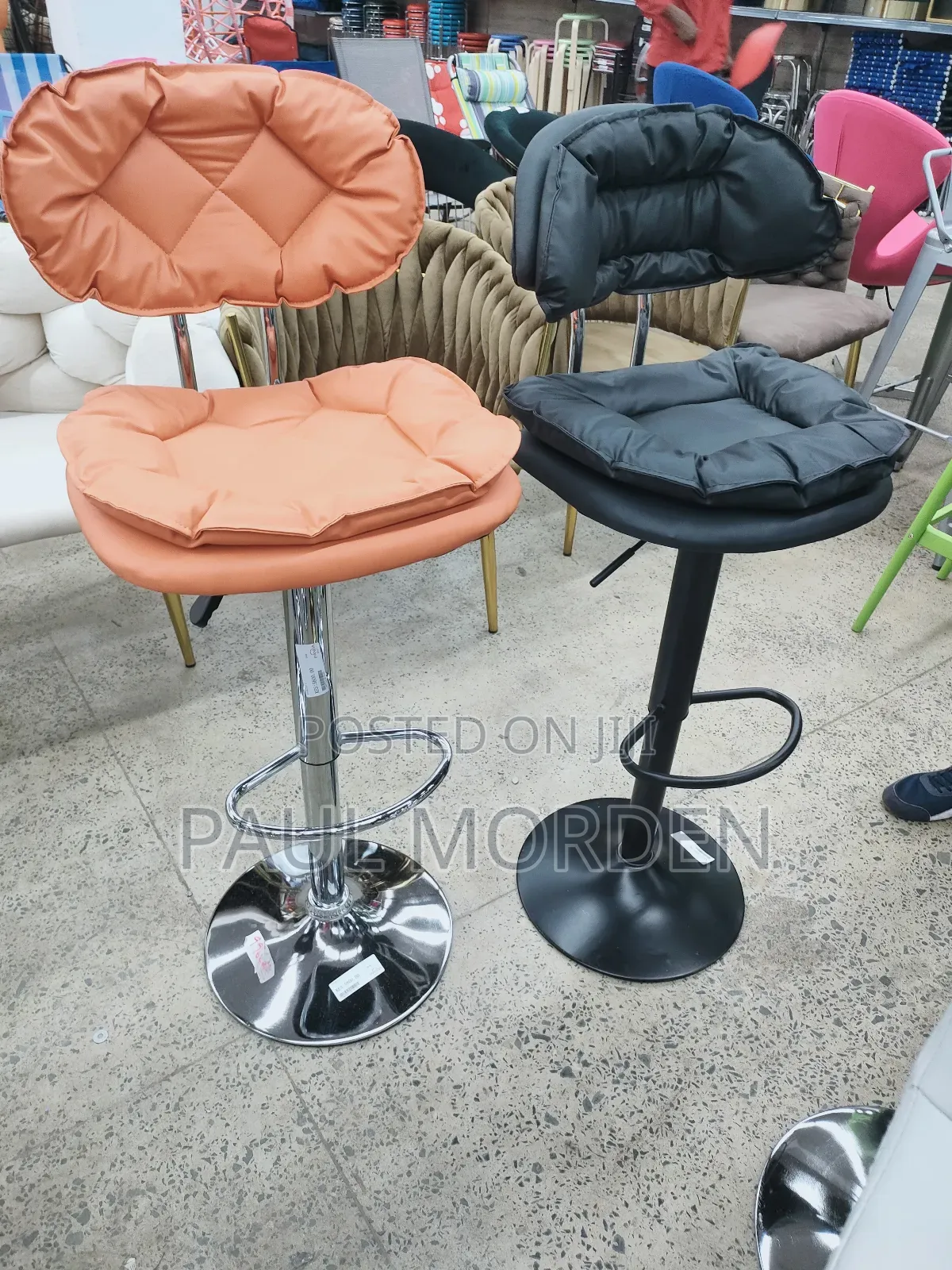 Leather Padded Swivel Barstools
