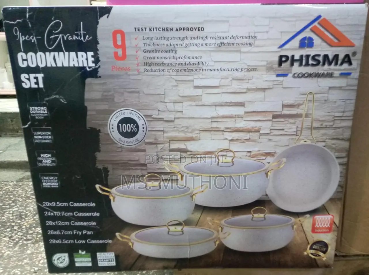 Quality 9pcs PHISMA Heavy Granite Cookware Set*