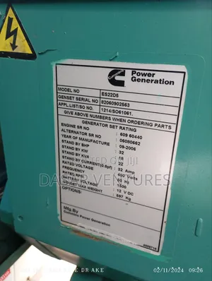 Generator 22kva Ex UK Cummins