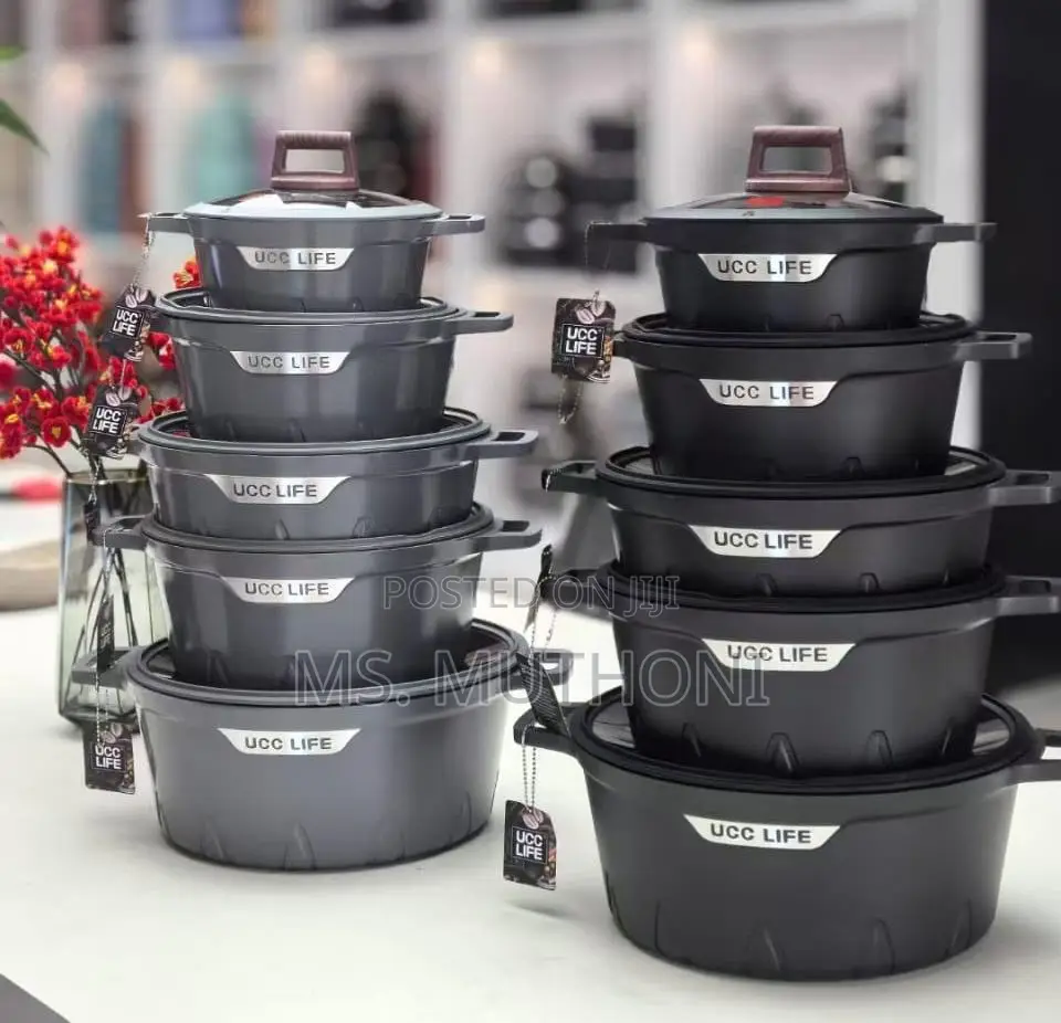 Grey / Black 10pcs High Quality UCC LIFE Cookware Set*