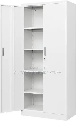 Cabinets:2-Door Steel Cabinet With 5 Adjustable Shelves