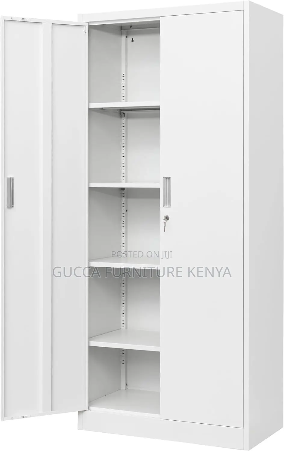 Cabinets:2-Door Steel Cabinet With 5 Adjustable Shelves