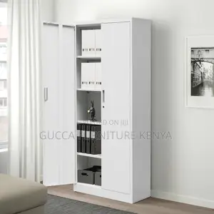 Cabinets:2-Door Steel Cabinet With 5 Adjustable Shelves